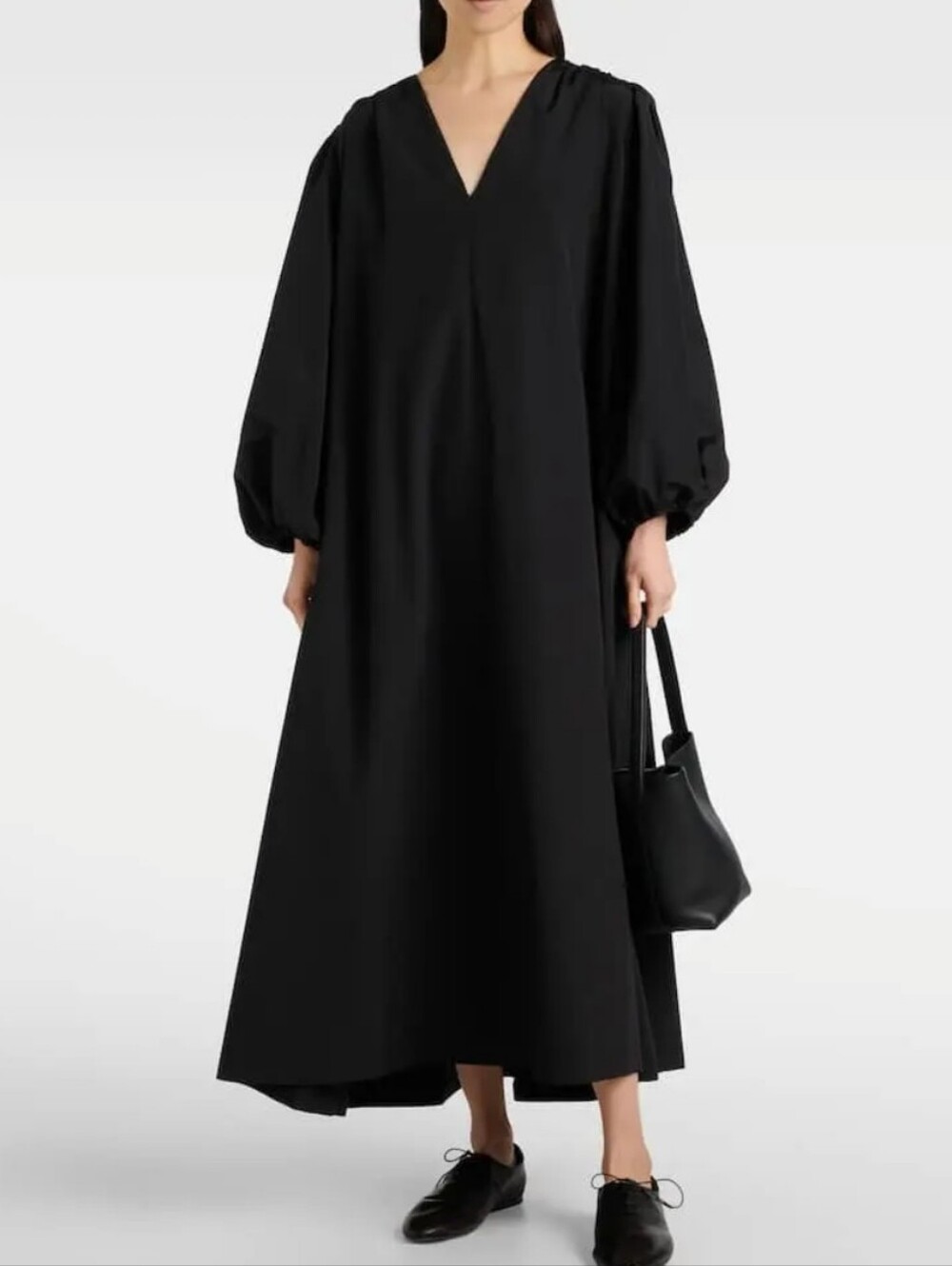 Women's Dress - The Row Quiet Luxury Black Wool Silk Oversize Relax Fit Size XS